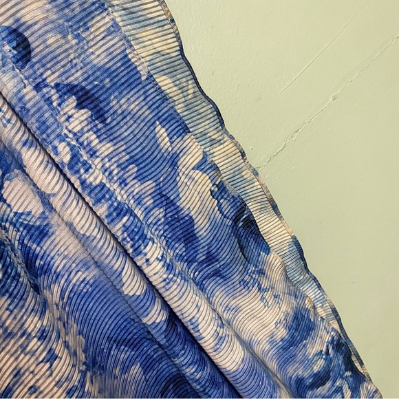 Dress The Population Violetta Maxi Dress Ruched Blue White Large - Picture 11 of 12